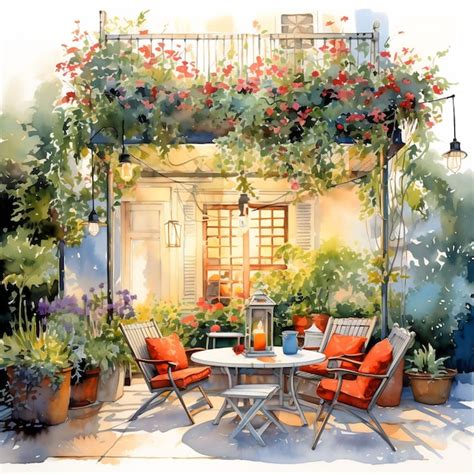 Premium AI Image | a painting of a house with flowers and a sign that says quot the name of the ...