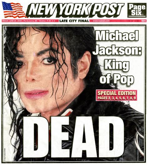 R.I.P. | Michael jackson, Newspaper headlines, History