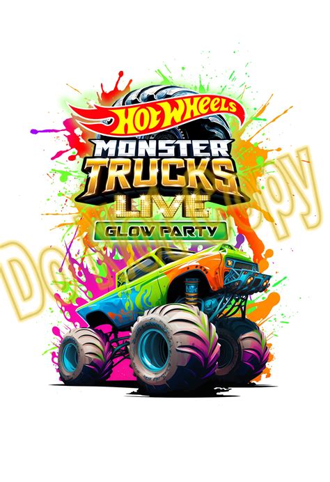 Monster Truck Hot Wheels Live Glow Party PNG Shirt Design - Etsy