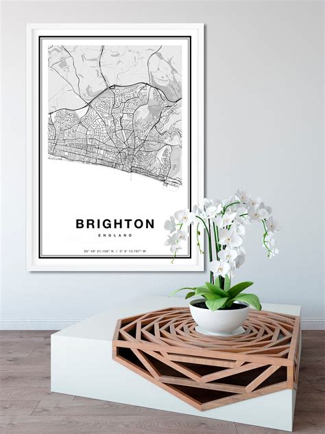 Brighton Map Print Map of Brighton City Map Brighton Print | Etsy