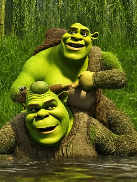 Shrek taking a bath in the swamp 8k | Stable Diffusion