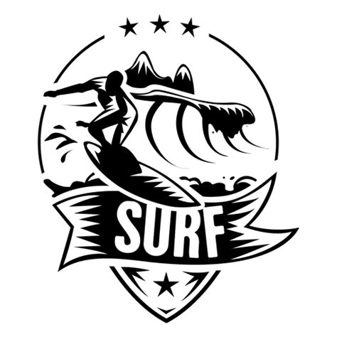 Diseño PNG Y SVG De Logo De Surf De Olas Para Camisetas