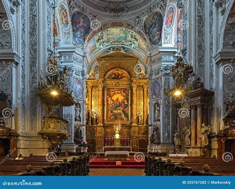 Interior of Dominican Church in Vienna, Austria Editorial Photography ...