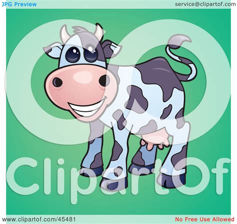 Royalty-Free (RF) Clipart Illustration of a Smiling Dairy Cow With Pink ...