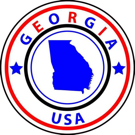 5in x 5in State Circle Georgia Sticker Vinyl Bumper Sticker Sign Decal - StickerTalk®