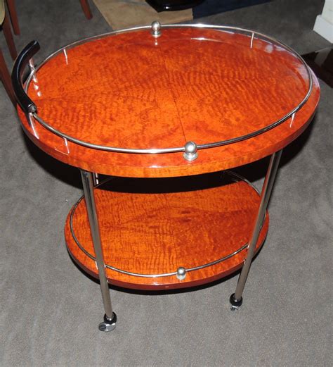 Art Deco bar cart with wood and chrome | Small Tables | Art Deco Collection