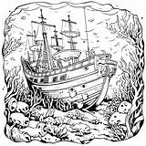 Premium Vector  Sea ship Sailing In Ocean coloring Book Pirates sketch template