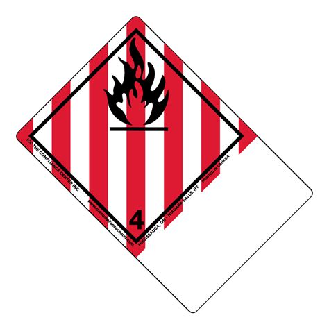 Hazard Class 4.1 - Flammable Solid, Non-Worded, Shipping Name-Large Tab ...