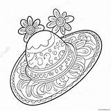 Colorful Sombrero With Flowers Coloring Page 70845 56081 sketch template