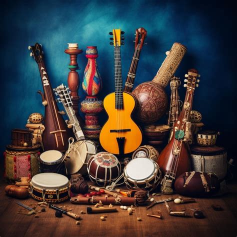 Premium AI Image | A Melodious Journey Exploring Traditional Musical Instruments