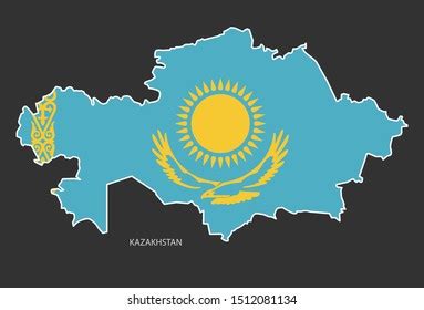 3d Isometric Map Kazakhstan National Flag Stock Vector (Royalty Free) 1920057932