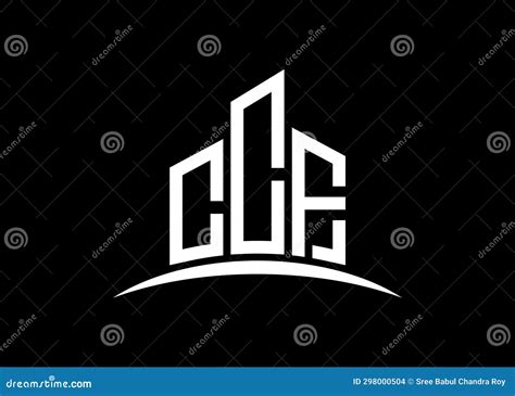 Letter CCF Building Vector Monogram Logo Design Template. Building ...