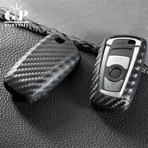 Print Carbon Fiber Car key cover Key fobs holder skin shell case for ...