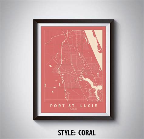 Map of Port St. Lucie FL Port St. Lucie Map Port St. - Etsy | Map ...