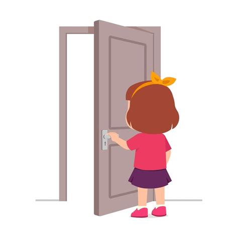 Child Closing Door Clipart