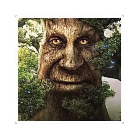 Wise Old Oak Tree With a Stern Facial Expression Square - Etsy