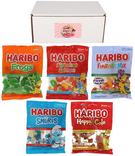 Buy Haribo Gummy Bear Candy Variety Pack of 5 Flavors Frogs, Alphabet Letters, Funtastic Mix ...