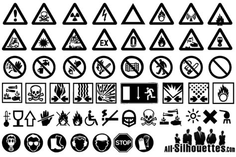 Warning Signs Free Vector | Silhouette vector, Vector free, Free ...