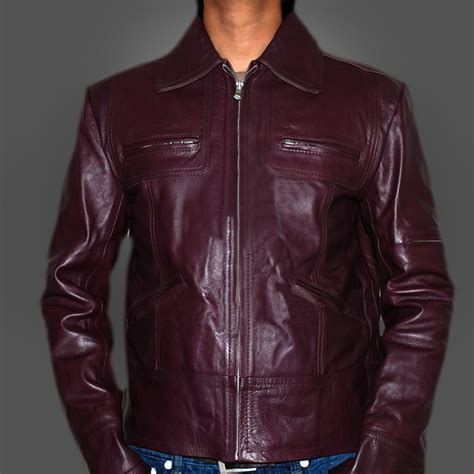 Buy Burgundy Men Leather Jacket for Men from leatheriza.com