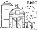Farm Scene Barn Coloring Page Pages sketch template