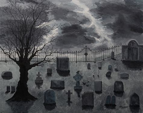 Graveyard at Emms Painting by Tracy Tauber - Pixels