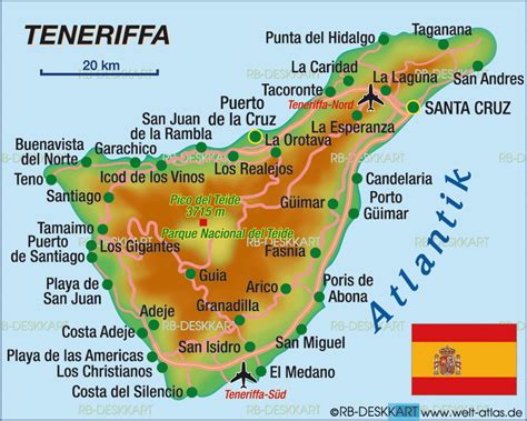 Map of Tenerife (Island in Spain) | Welt-Atlas.de