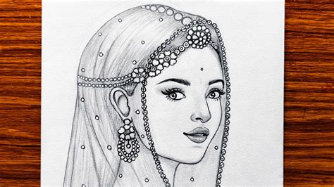 How to draw a Beautiful Traditional bride very easy | Girl drawing ...