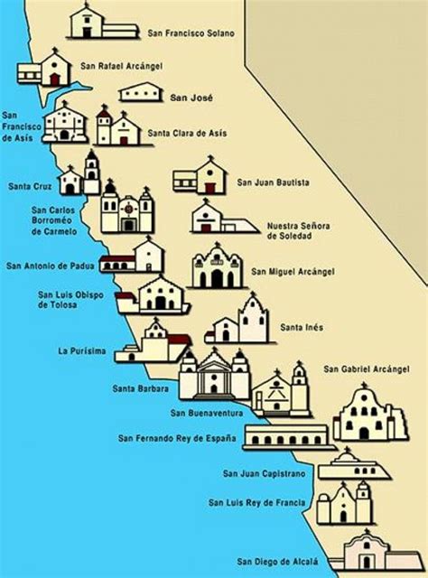 San Diego Missions Maps Of California California Mission Map Free ...