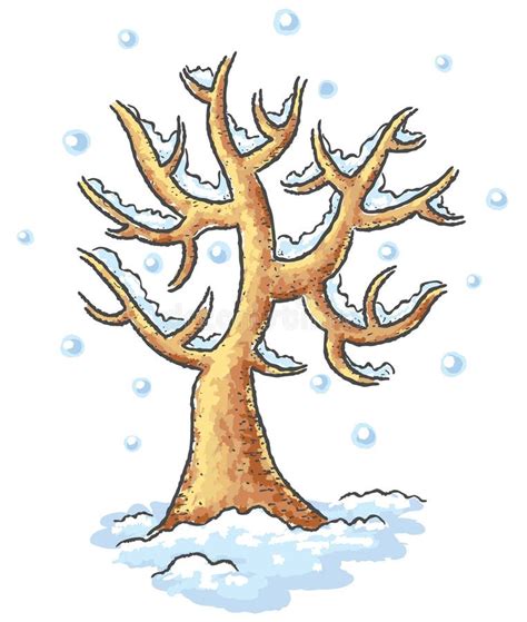 Dessin d'arbre d'hiver illustration de vecteur. Illustration du outdoors - 44760953