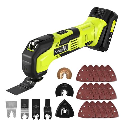 Cordless Oscillating Tool, SnapFresh 20V Battery-Powered Oscillating Multi- Tool with 6 Variable ...