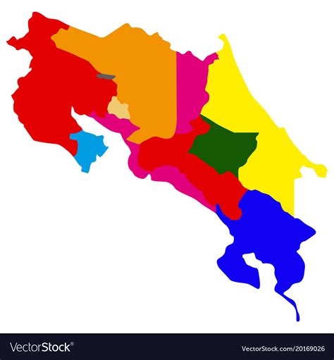 Political map costa rica Royalty Free Vector Image