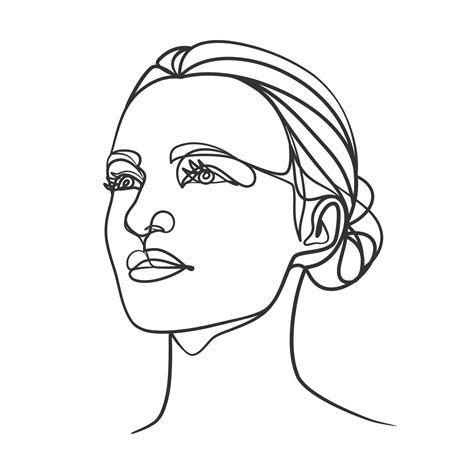 Continuous line drawing of woman face. One line woman portrait 6044777 Vector Art at Vecteezy