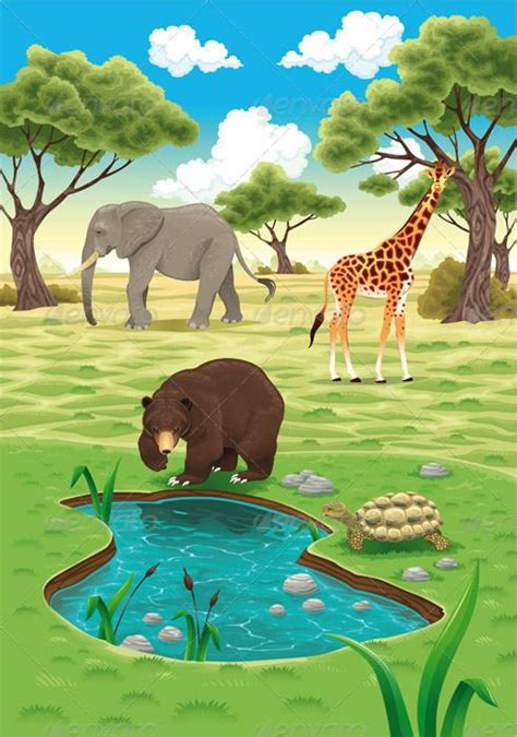 Pin by Baharan Print on Vector | Jungle illustration, Art, Animals