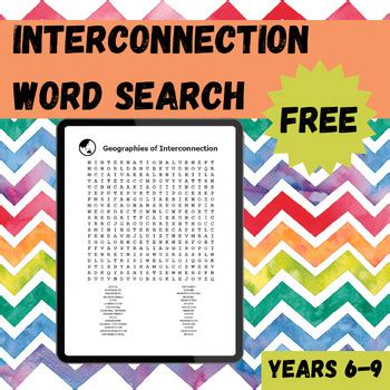 Interconnection Geography Word Search by Resource Source | TPT