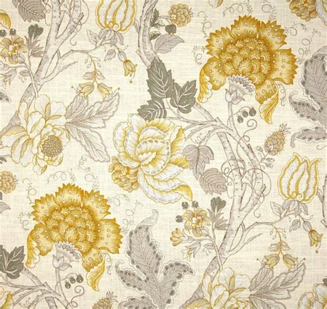 Items similar to Grey Yellow Window Curtains, Yellow Floral Drapes ...