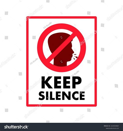 Keep Silence Sign Label Banner Icon Stock Vector (Royalty Free ...