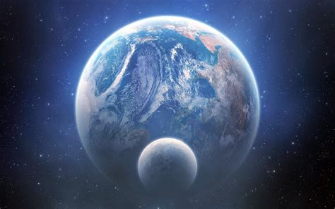 Earth and moon, space HD wallpaper | Wallpaper Flare