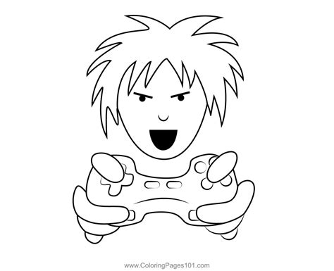 Gamer Boy Coloring Page for Kids - Free Boys Printable Coloring Pages ...