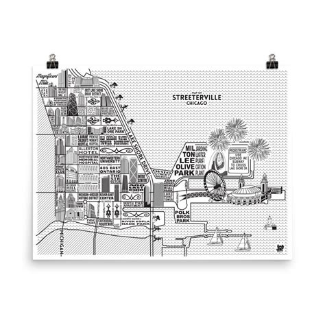 Streeterville Map: Chicago Art Prints for Sale — Joe Mills Illustration