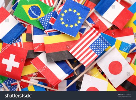 World Flagslittle Flags Different Countries Stock Photo 123716281 ...