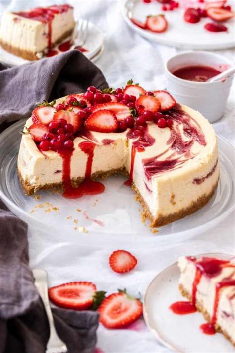 Strawberry Swirl Cheesecake | Sugar Salt Magic