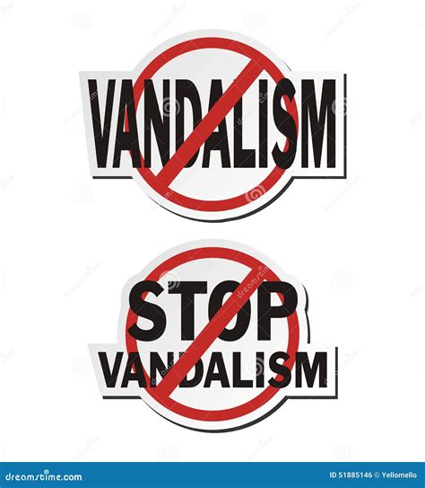 Stop Vandalism - Sticker Sets Stock Illustration - Illustration of ...