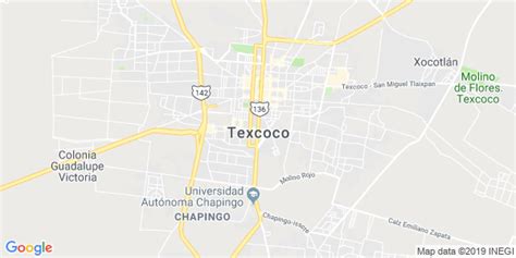 Mapa de Texcoco, Mexico - Mapa de Mexico