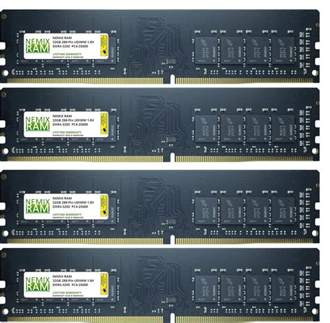 128GB Kit (4 x 32GB) DDR4-3200 PC4-25600 Non-ECC Unbuffered Desktop ...