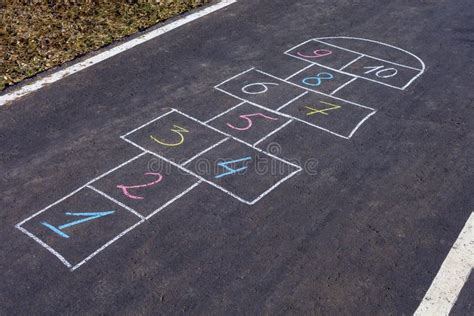 Hopscotch game background stock image. Image of orange - 108826227