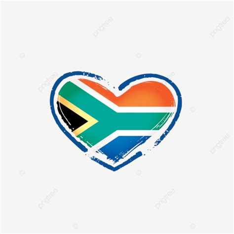 South Africa Flag Clipart PNG Images, South Africa National Flag, Nationality, Heart ...