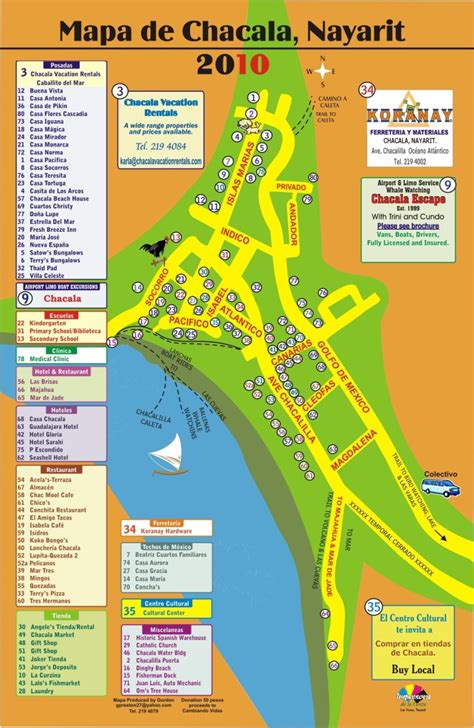 2010 Chacala Inns and Businesses Map2010 Chacala Inns and Businesses Map