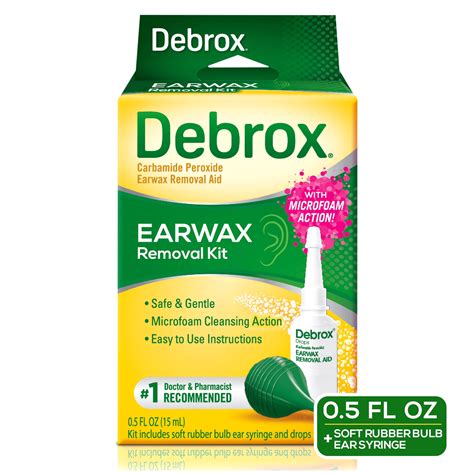 Debrox Earwax Removal Kit, 0.5 fl oz Ear Drops & Bulb Ear Syringe - Walmart.com