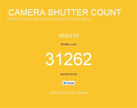 How to know shutter count of a camera? | RDMAN