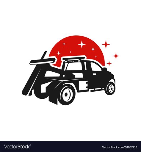 Towing car transportation service logo Royalty Free Vector